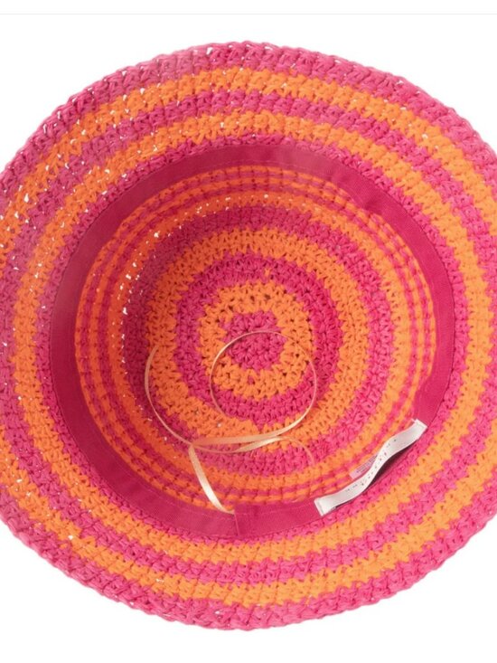 NWT - Trina Turk Palo Bucket Hat - Bright Pink and Orange Stripe main image 6